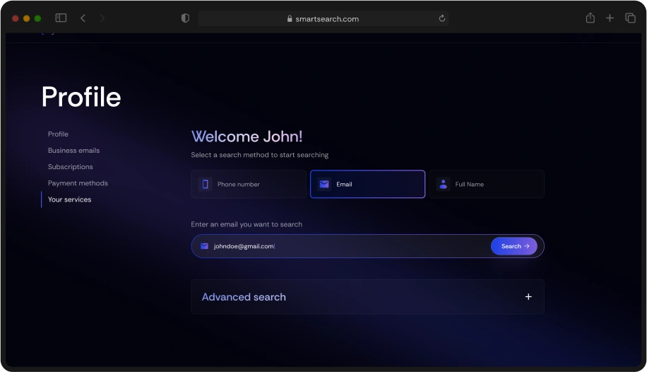 Smart Search Dashboard Preview